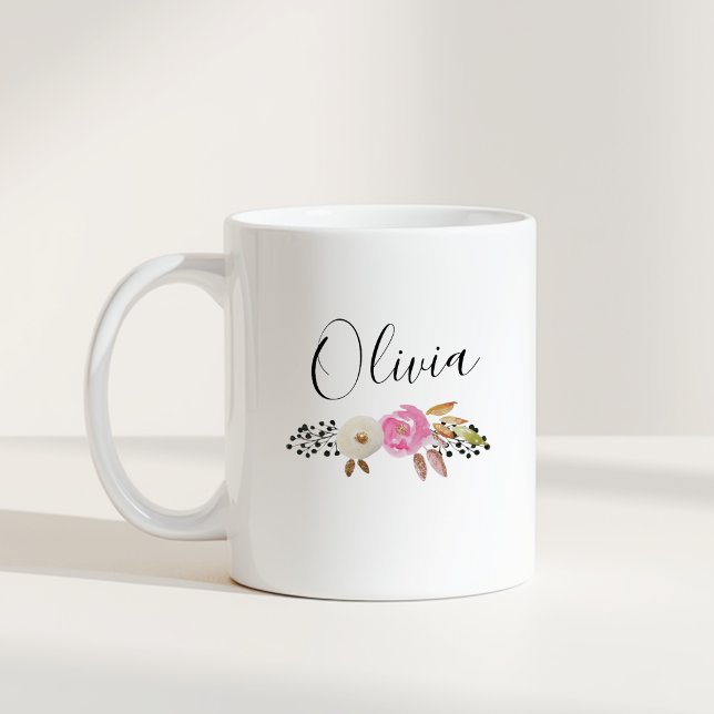 Name der modernen Blumenkalligrafie Kaffeetasse (Von Creator hochgeladen)