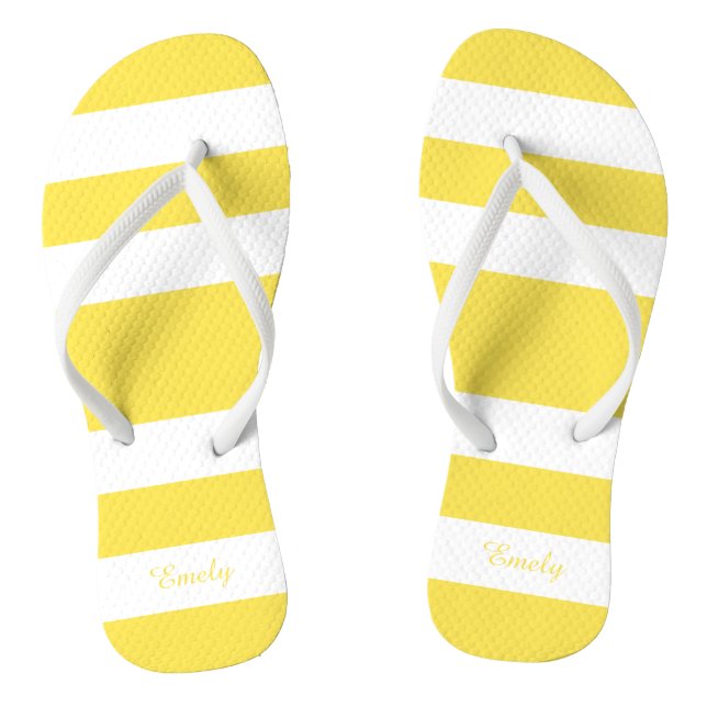 Name der modernen gelben Streifen Flip Flops (Fußbett)
