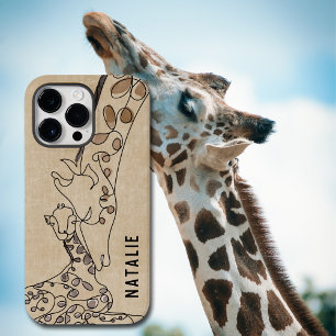 Name der modernen Giraffe Line Art Case-Mate iPhone 14 Pro Max Hülle