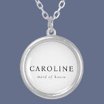Name der modernen klassischen weißen Trauzeugin Versilberte Kette<br><div class="desc">Eine moderne,  klassische,  weiße Trauzeugin-Kette ist elegant. Es ist perfekt für ein Geschenk von Brautjungfrau.</div>