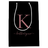 Name der modernen, schwarz rosa Rose Gold Monogram