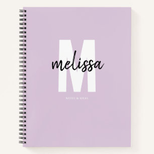 Name der Monogram Handwriting Brush Minimalistisch Notizbuch