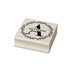 Name der Monogram-Vintagen-Reihe Gummistempel