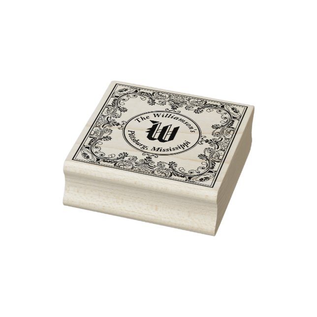 Name der Monogramm-Anfangsquadrat Gummistempel (Stempel)