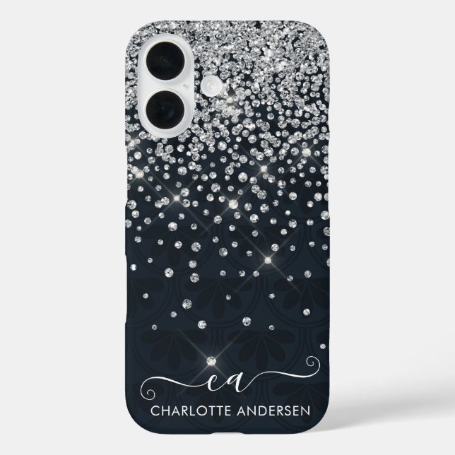Name der Monogramm-Bezeichnung für den schwarzen u Case-Mate iPhone Hülle (Rückseite)