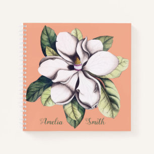 Name der Monogramm-Blume Magnolia Notizbuch
