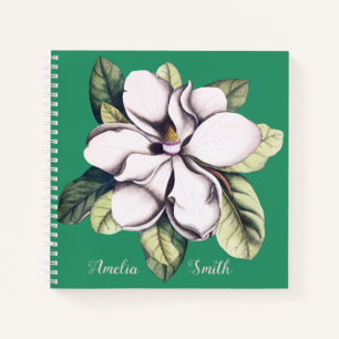 Name der Monogramm-Blume Magnolia Notizbuch