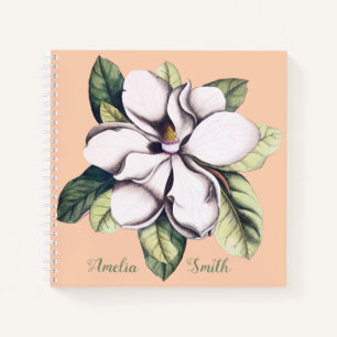 Name der Monogramm-Blume Magnolia Notizbuch