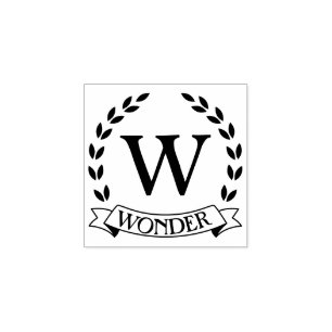 Name der Monogramm-Buchstaben-Rahmenfamilie Gummistempel