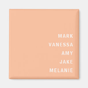 Name der Monogramm-Familie Minimalistischer weißer Magnet