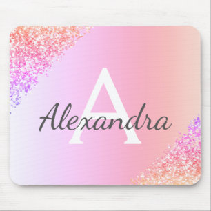 Name der Monogramm-Glitzer-Bezeichnung von Luxuspa Mousepad