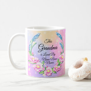 Name der Mütter Tag Oma Rosa Blauen Blumen Kaffeetasse