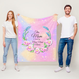 Name der Mütter Tag Rosa Pastellfarben Blume Stern Fleecedecke