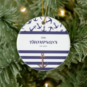 Name der Nautic Anchor Muster Navy Stripes Keramik Ornament