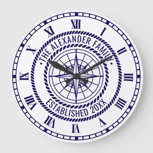 Name der Nautic Compass #3-Familie Datum der Meldu Große Wanduhr (Vorderseite)