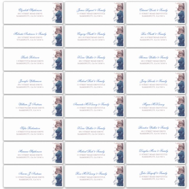 Name der Navy Blue Mauve-Blume Aufkleber (Vorderseite)