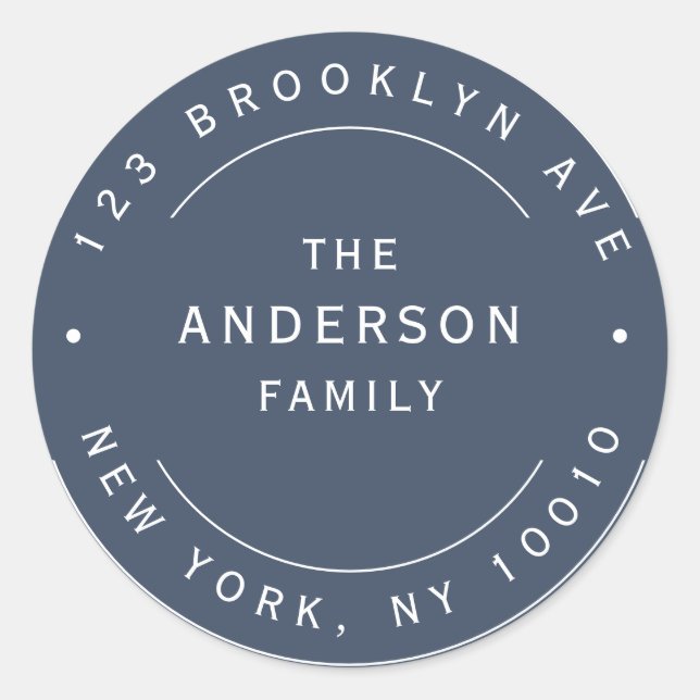 Name der Navy-Familie - Rücksendeadresse Runder Aufkleber (Vorderseite)