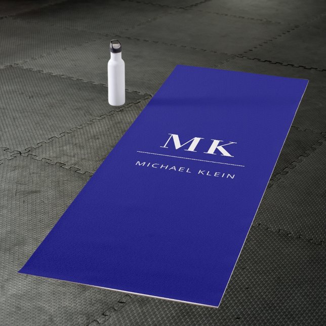 Name der Navy-Monogram-Initialen Yogamatte (Von Creator hochgeladen)