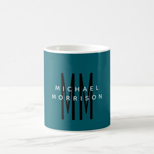 Name der niedlichen blauen Farbmonogramme Kaffeetasse (Mittel)