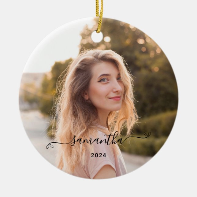 Name der niedlichen Bow-Signatur Keramik Ornament (Vorne)