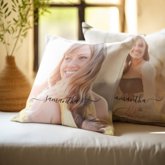 Name der niedlichen Bow-Signatur Kissen (Cute Bow Signature Name Throw Pillow)