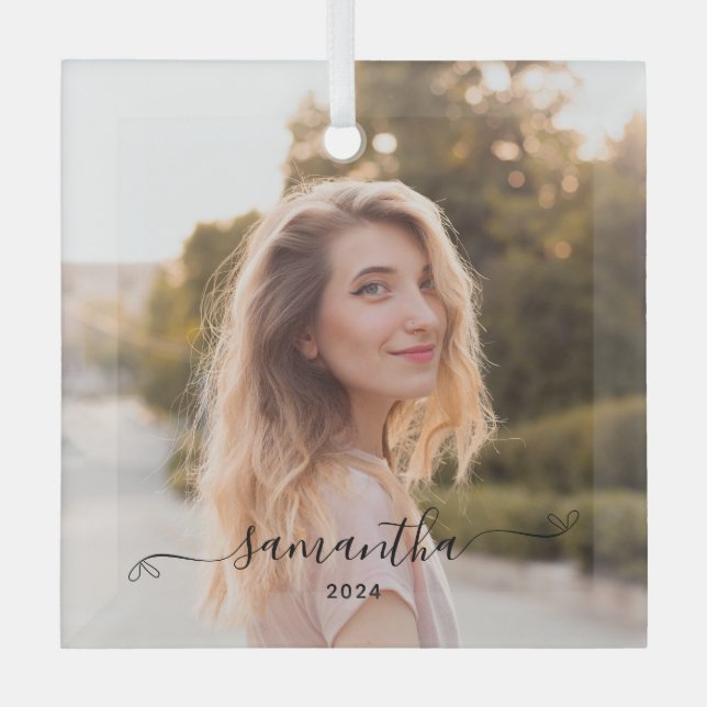 Name der niedlichen Bow-Signatur Ornament Aus Glas (Vorderseite)