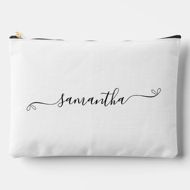 Name der niedlichen Bow-Signatur Zubehörtasche (Vorderseite)