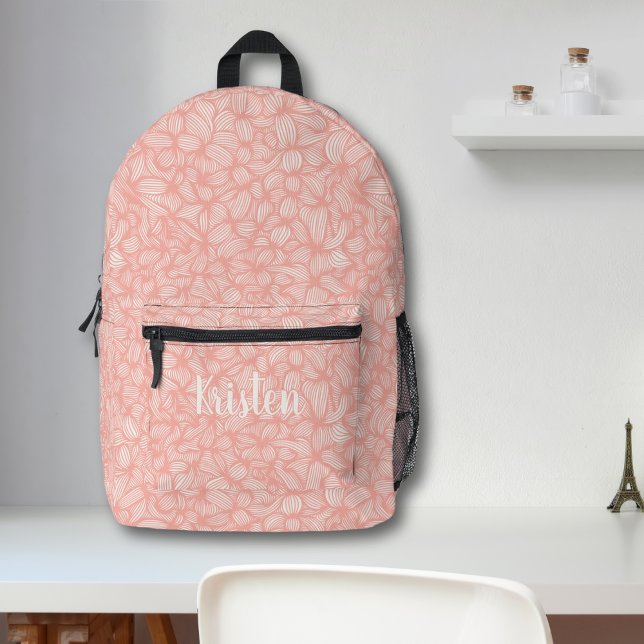 Name der niedlichen Cool rosa Abstrakten Linie Art Bedruckter Rucksack (Von Creator hochgeladen)