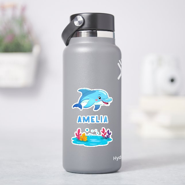 Name der niedlichen Delphintiere Aufkleber (HydroFlask)