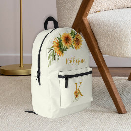 Name der niedlichen floralen Monogramm personalisi Bedruckter Rucksack