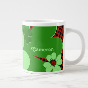 Name der niedlichen Lady Bug & Clover Leaf Jumbo-Tasse