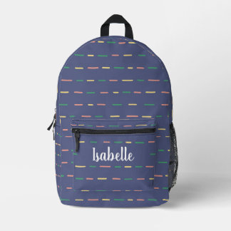 Name der niedlichen Lila Streifen Bedruckter Rucksack