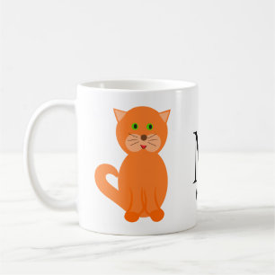 Name der niedlichen Orange Cat Monogram Kaffeetasse
