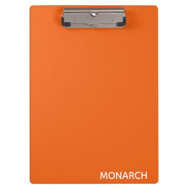 Name der Orangefarbe des Monarchfalter Klemmbrett (Vorderseite)