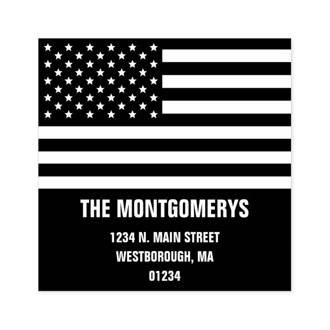 Name der Patriotic American Flag-Familie Gummistempel (Prägung)