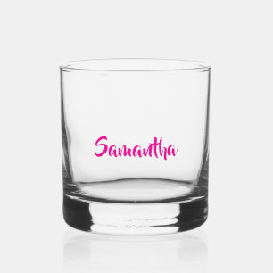 Name der personalisiert rosa Monogramm Whiskyglas