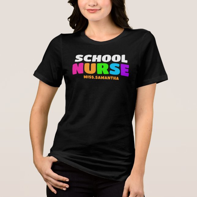 Name der personalisiert School Nurse Tri-Blend Shirt (Vorderseite)