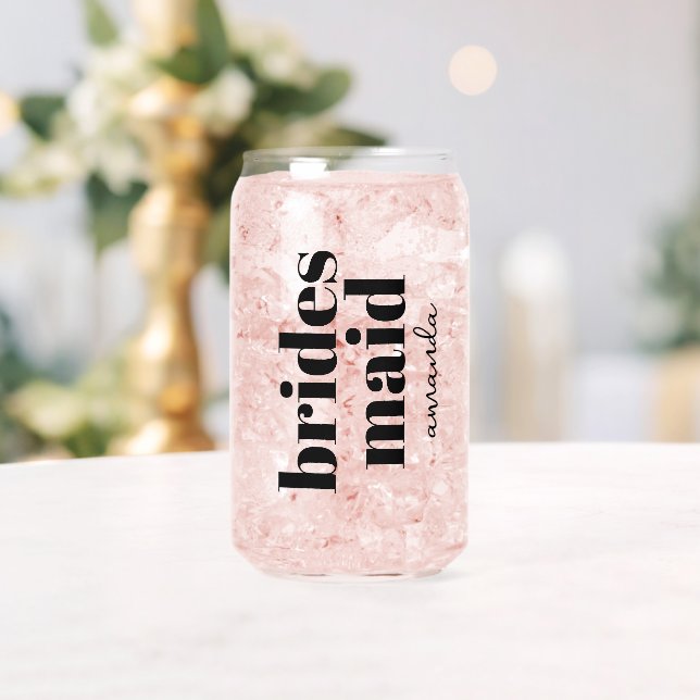 Name der personalisierten Bridesmaid Monogramm Dosenglas (Insitu (Hochzeit))
