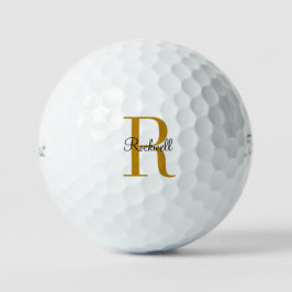 Name der personalisierten Goldmonogramm-Bezeichnun Golfball