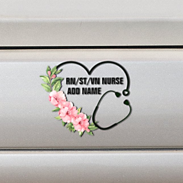 Name der personalisierten Krankenschwester Autoaufkleber (Von Creator hochgeladen)