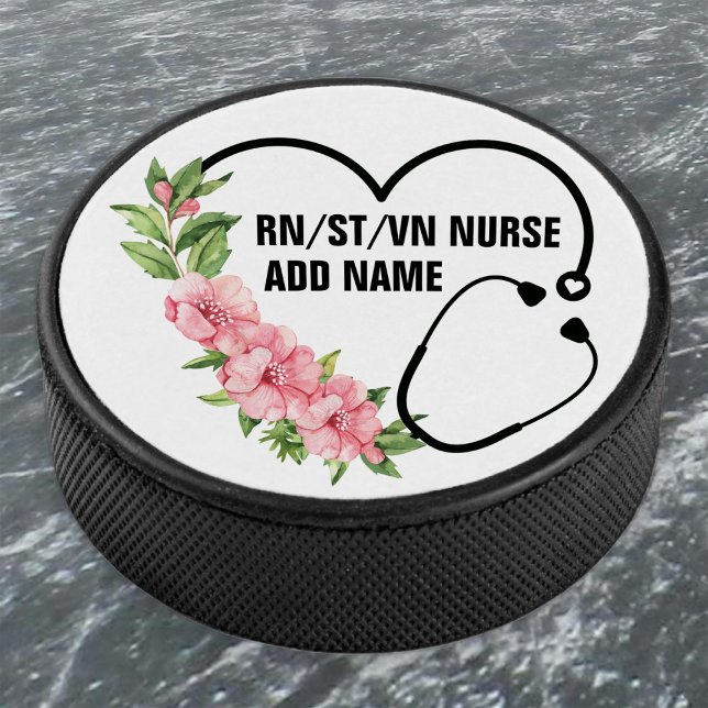 Name der personalisierten Krankenschwester Eishockey Puck (Von Creator hochgeladen)