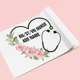 Name der personalisierten Krankenschwester Geschenkpapier