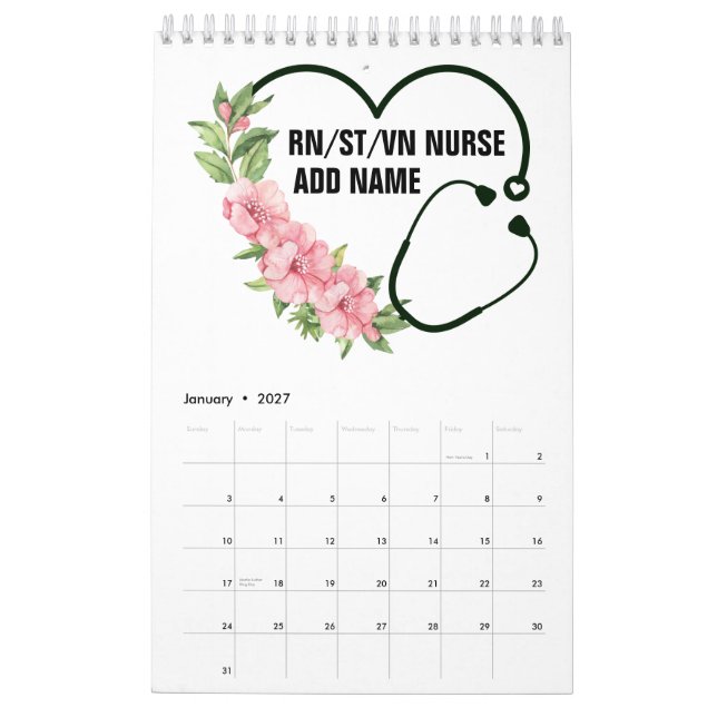 Name der personalisierten Krankenschwester Kalender (Jan 2027)
