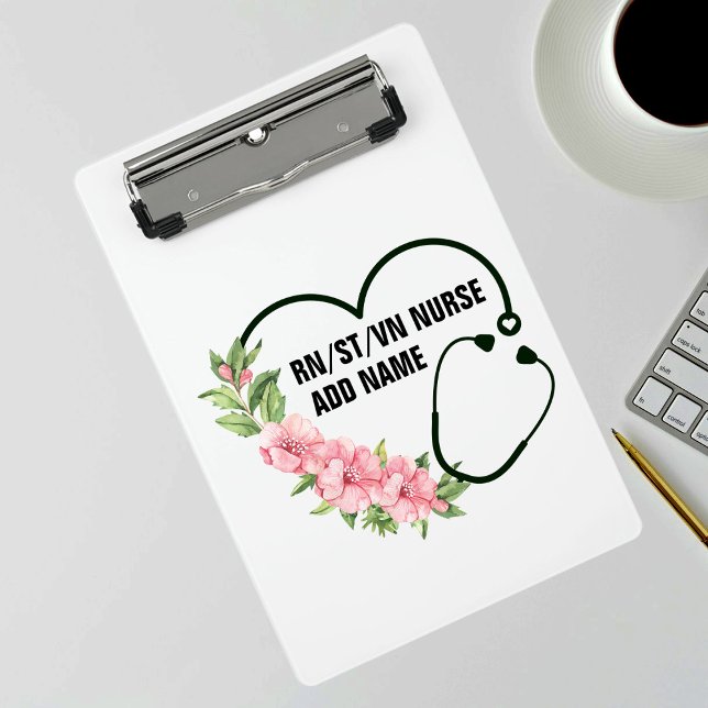 Name der personalisierten Krankenschwester Mini Klemmbrett (Von Creator hochgeladen)