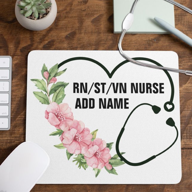 Name der personalisierten Krankenschwester Mousepad (Von Creator hochgeladen)