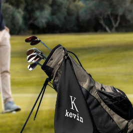 Name der personalisierten Männer in Monogramm schw Golfhandtuch
