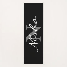 Name der personalisierten Minimal-Schwarz-Weiß-Mon