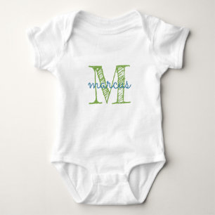 Name der personalisierten Monogramm-Typografie Baby Strampler
