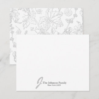 Name der personalisierten Monogrammfamilie Elegant Mitteilungskarte