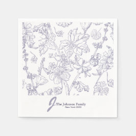 Name der personalisierten Monogrammfamilie Elegant Serviette